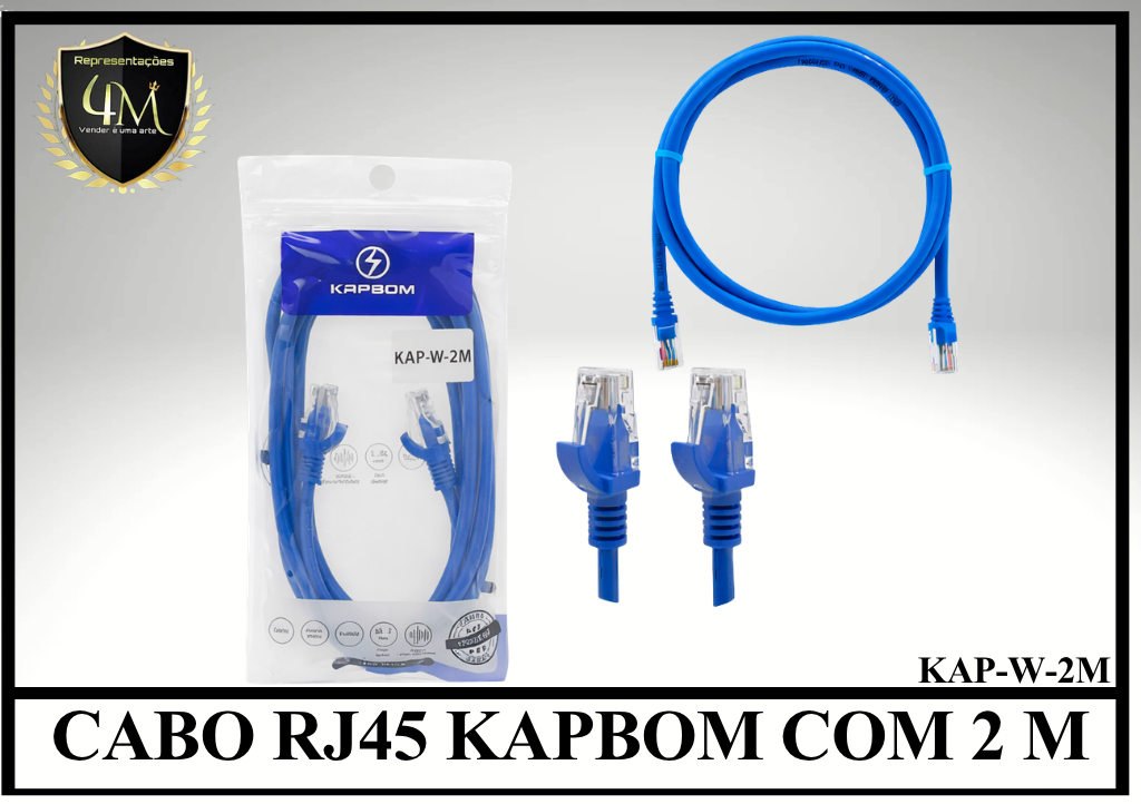 A54 - CABO RJ45 KAPBOM COM 2 METROS KAP-W-2M