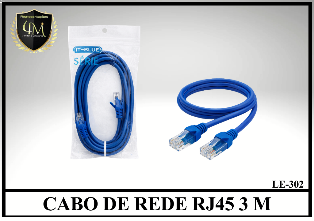 A61 - CABO DE REDE RJ45 3 METROS LE-302