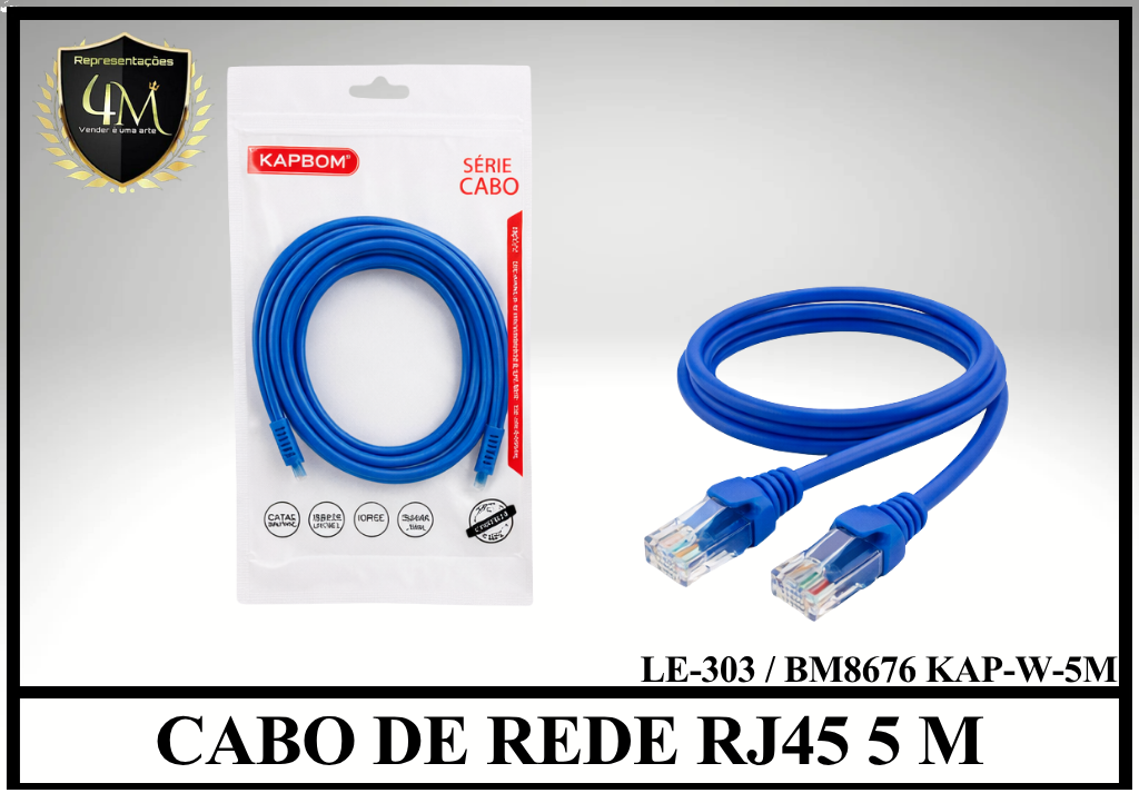 A62 - CABO DE REDE RJ45 5 METROS  LE-303 / BM8676 KAP-W-5M