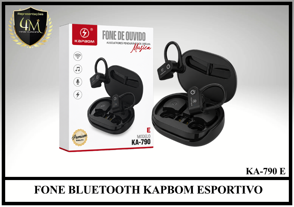 D081 - FONE BLUETOOTH KAPBOM ESPORTIVO KA-790 E