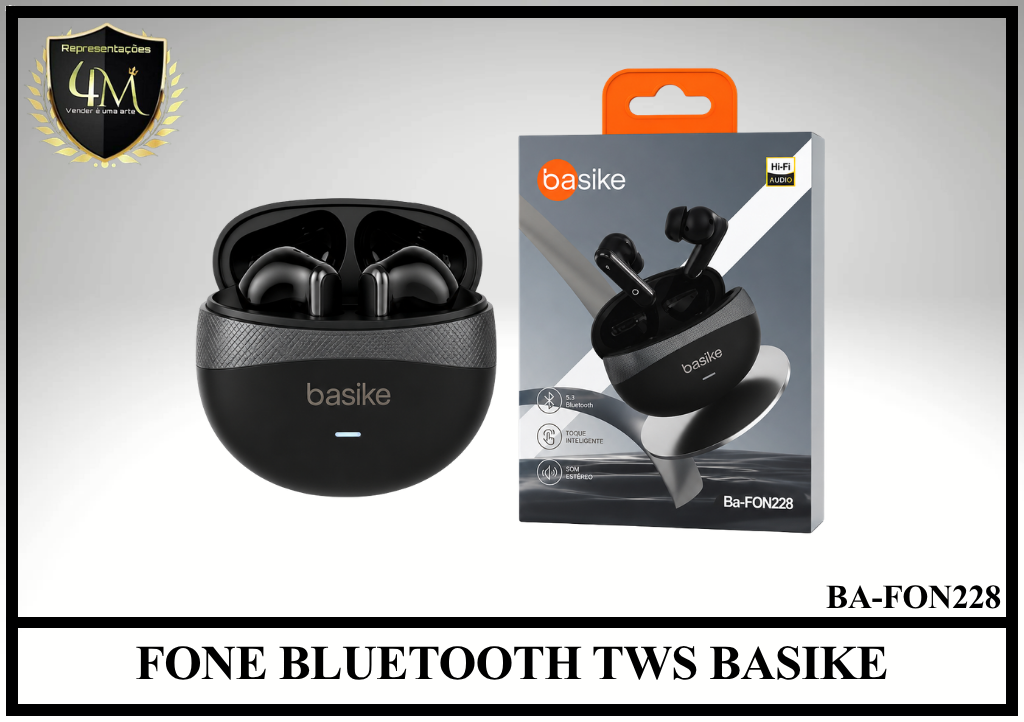 D084 - FONE BLUETOOTH TWS BASIKE BA-FON228