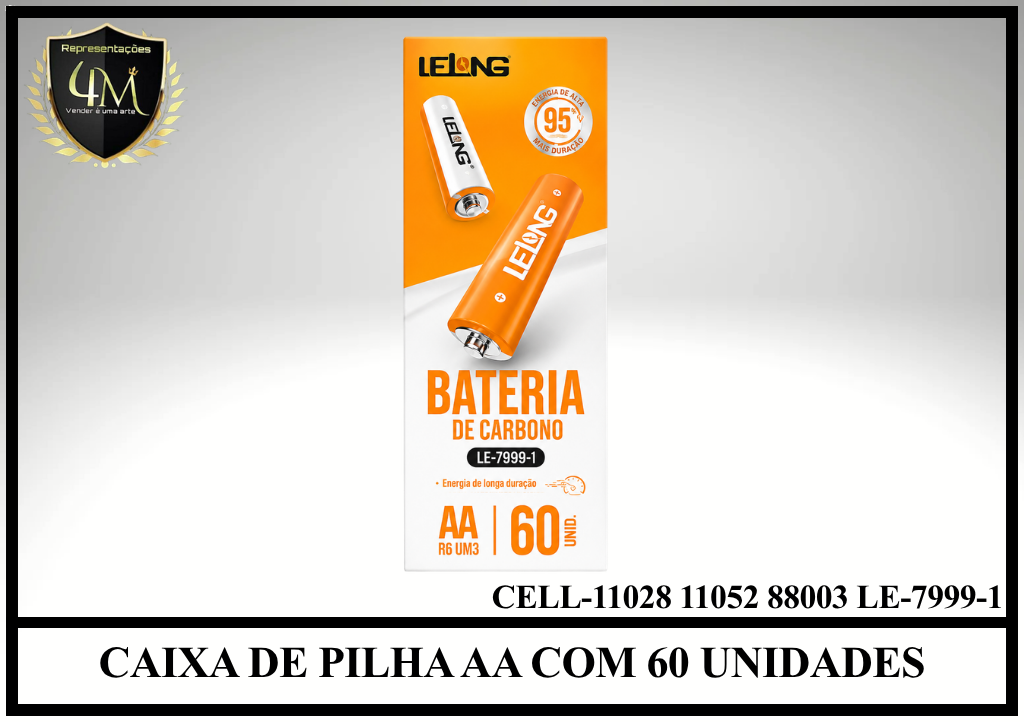 PI 16 CAIXA DE PILHA AA COM 60 UNIDADES CELL-11028 11052 88003 LE-7999-1
