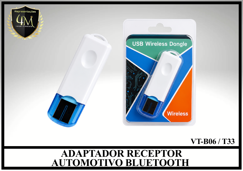 RE 05 ADAPTADOR RECEPTOR AUTOMOTIVO BLUETOOTH VT-B06 / T33