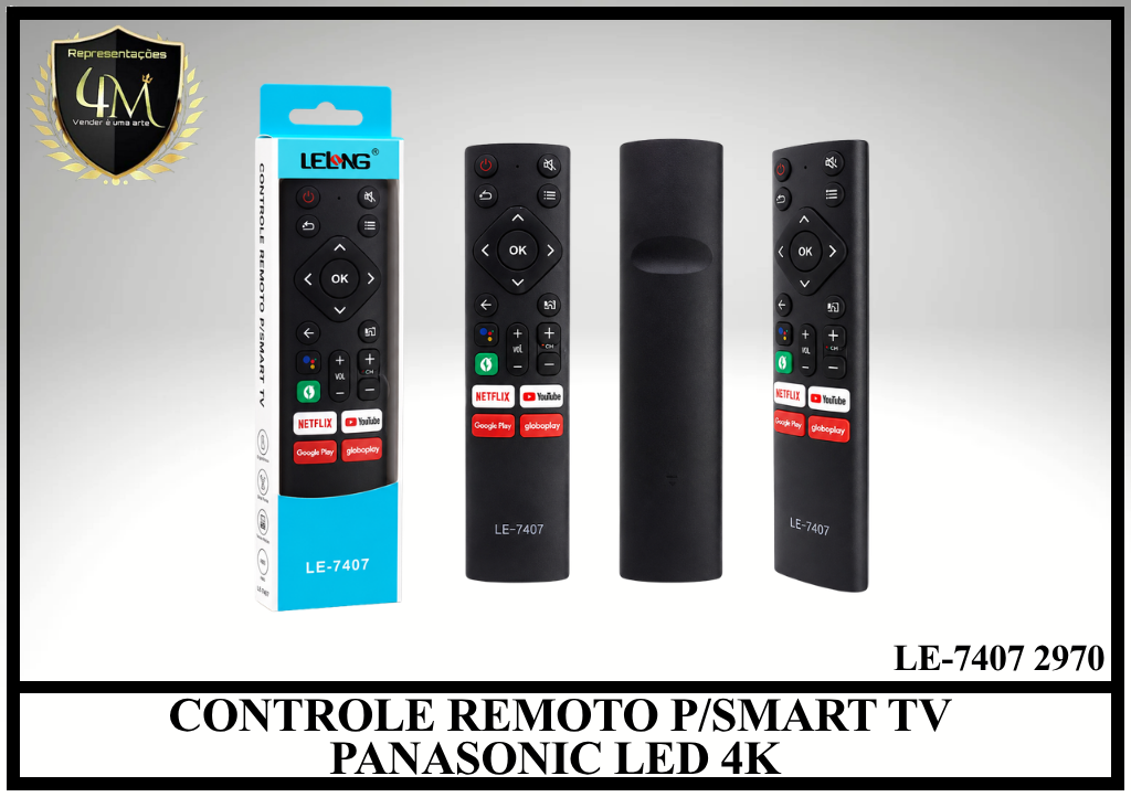 YCRPA 01 CONTROLE REMOTO P/SMART TV PANASONIC LED 4K LE-7407 2970