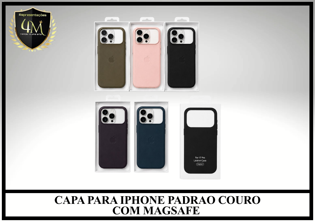 ZCCI 19 CAPA PARA IPHONE PADRAO COURO COM MAGSAFE 17 AIR