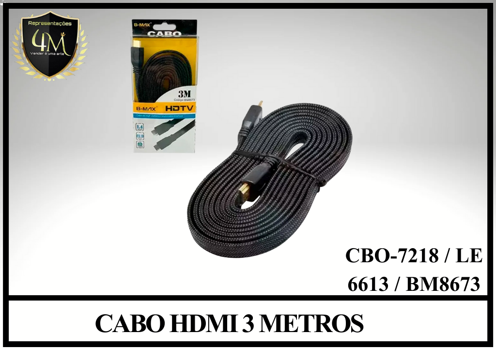 A66 - CABO HDMI 3 METROS CBO-7218 / LE 6613-3M / BM8673