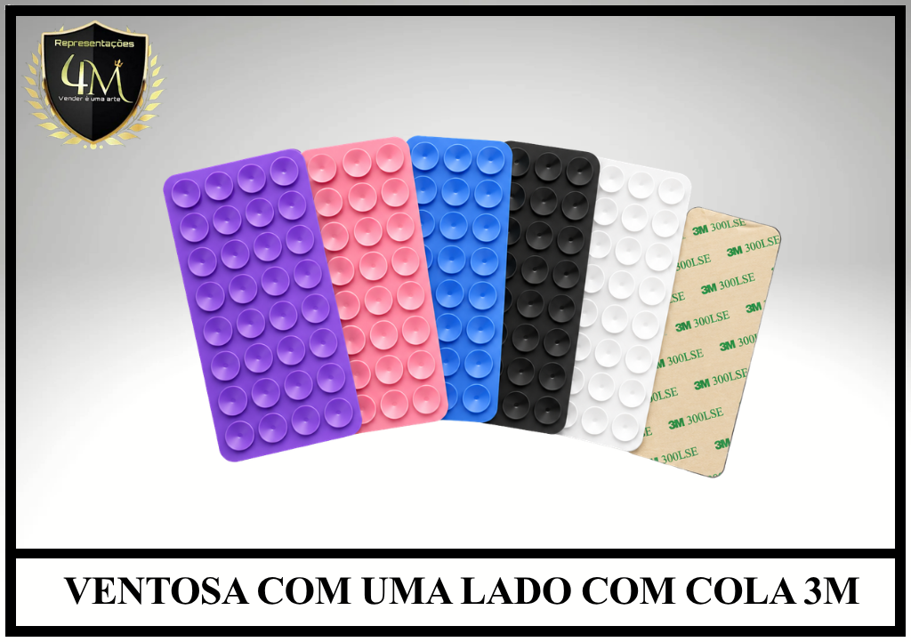 O08 VENTOSA COM UMA LADO COM COLA 3M