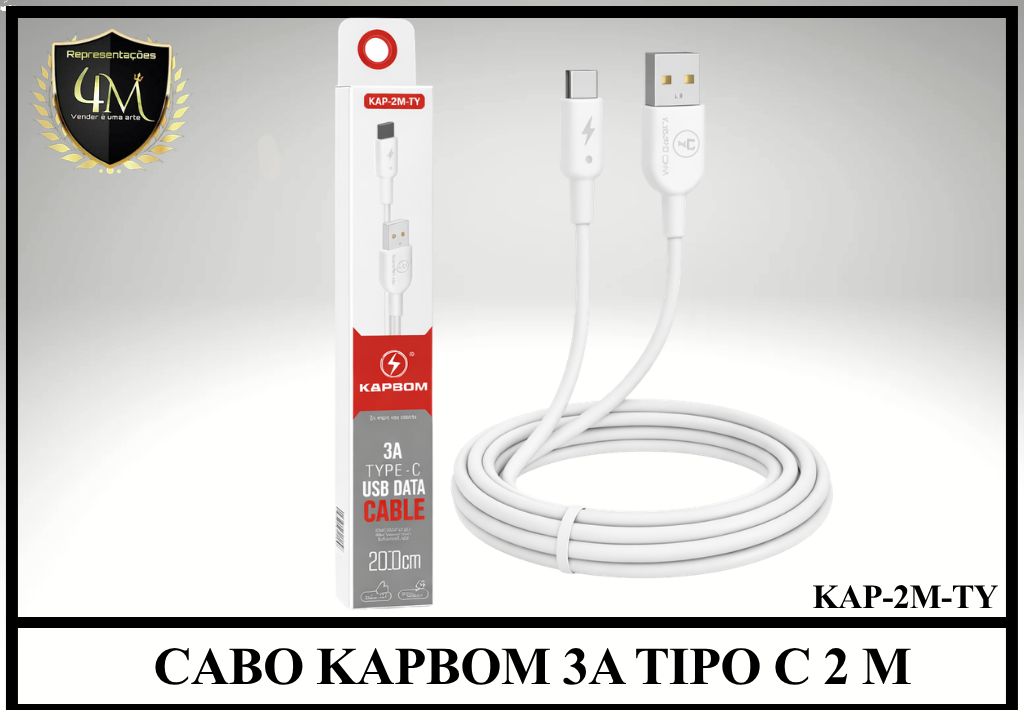 A68 - CABO KAPBOM 3A TIPO C 2 METROS KAP-2M-TY