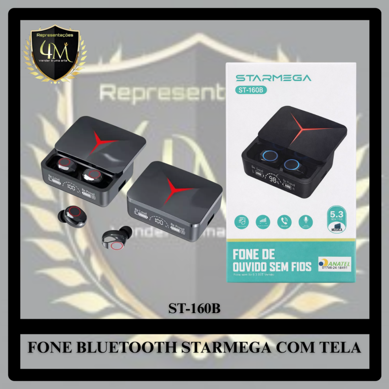 D093 - FONE BLUETOOTH STARMEGA COM TELA ST-160B