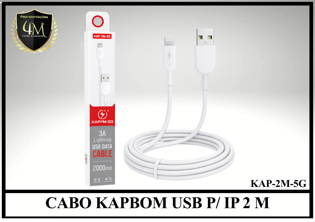 A69 - CABO KAPBOM USB PARA IPHONE 2 METROS KAP-2M-5G