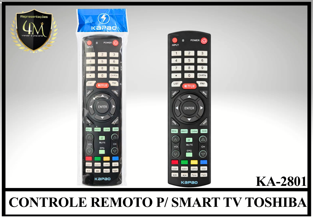 YCRTO 06 CONTROLE REMOTO P/ SMART TV TOSHIBA KA-2801