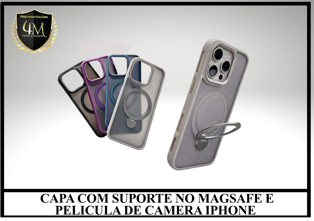 WM05 CAPA COM SUPORTE NO MAGSAFE E PELICULA DE CAMERA IPHONE 13 PRO MY CHOICE