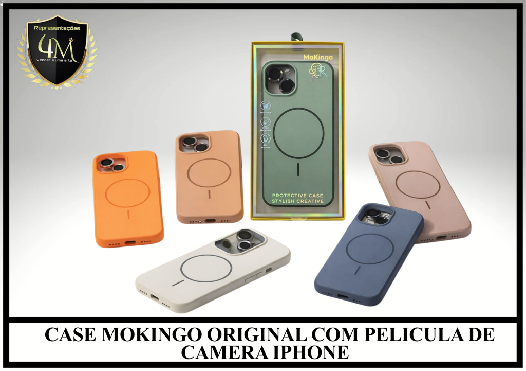 ZCPMK 06 CASE MOKINGO ORIGINAL COM PELICULA DE CAMERA IPHONE 14 PRO MAX