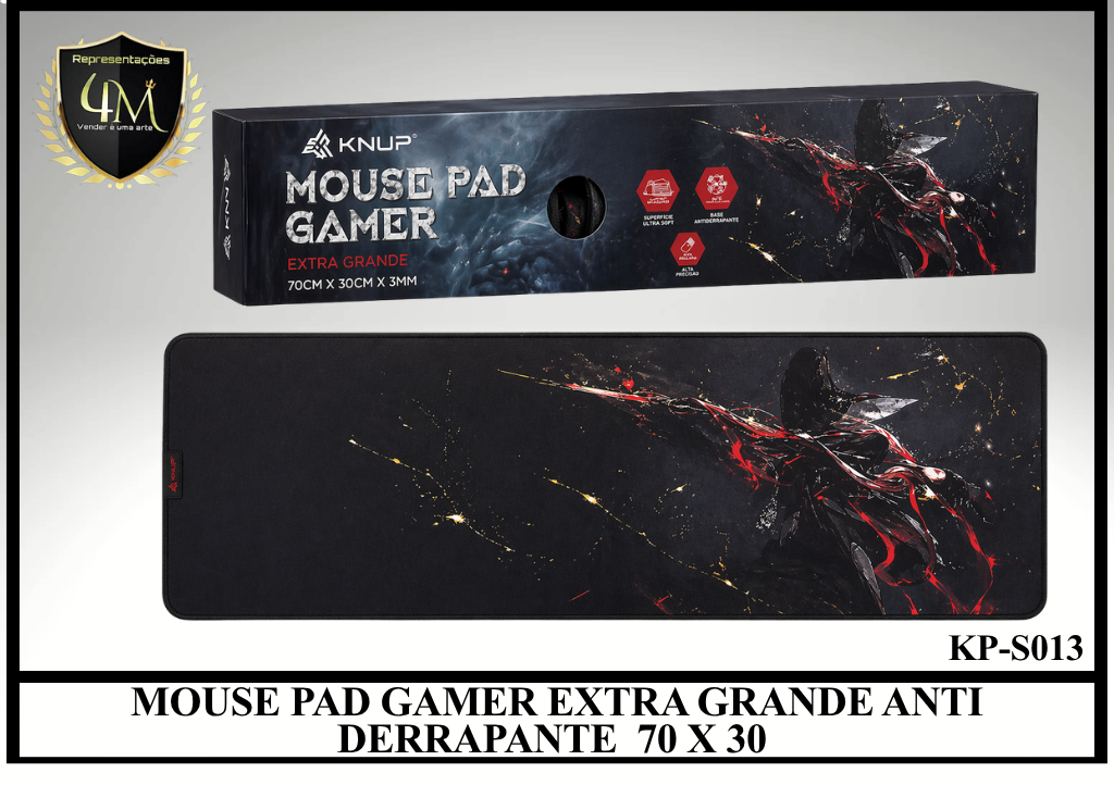 MP 04 MOUSE PAD GAMER EXTRA GRANDE ANTI DERRAPANTE  70 X 30 KP-S013