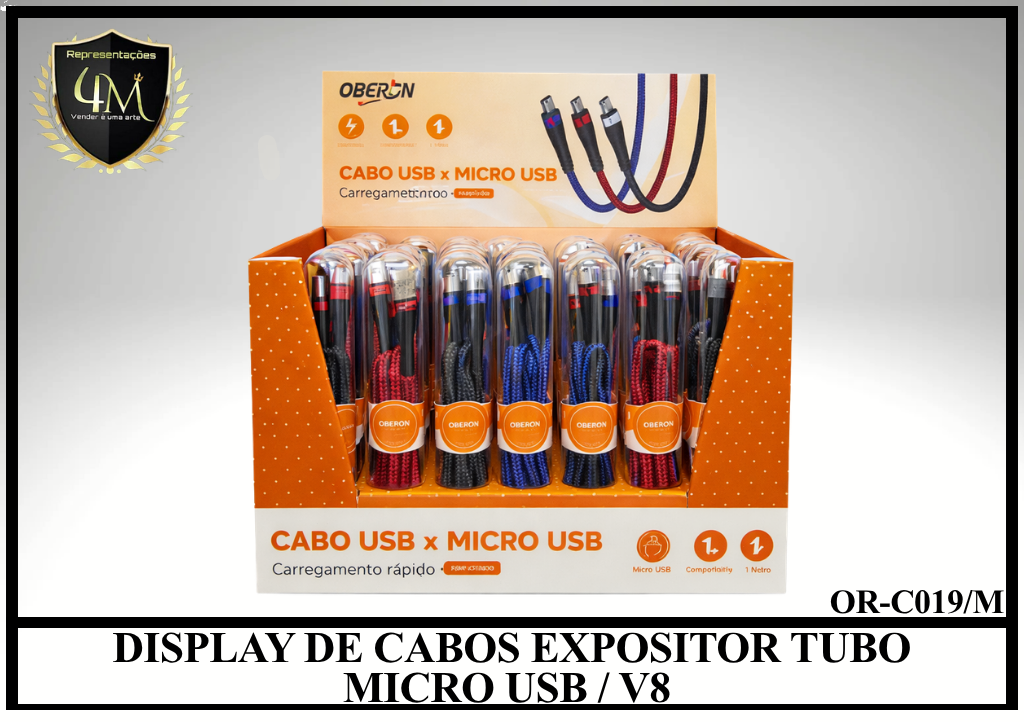 A74 - DISPLAY DE CABOS EXPOSITOR TUBO MICRO USB / V8 OR-C019/M