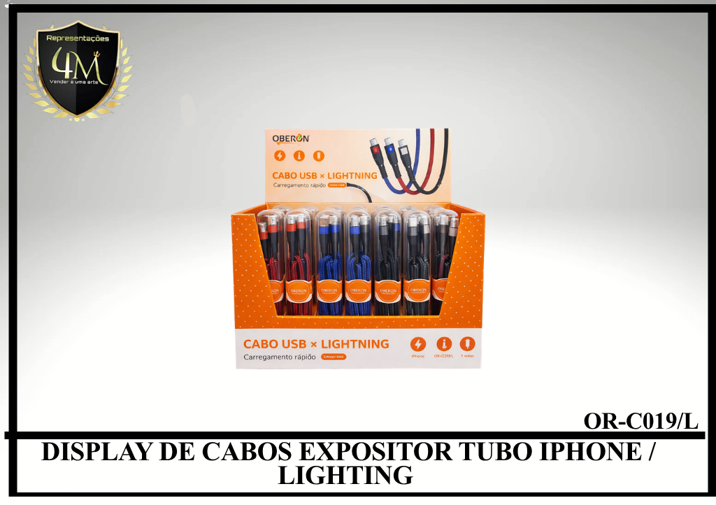 A76 - DISPLAY DE CABOS EXPOSITOR TUBO IPHONE / LIGHTING OR-C019/L
