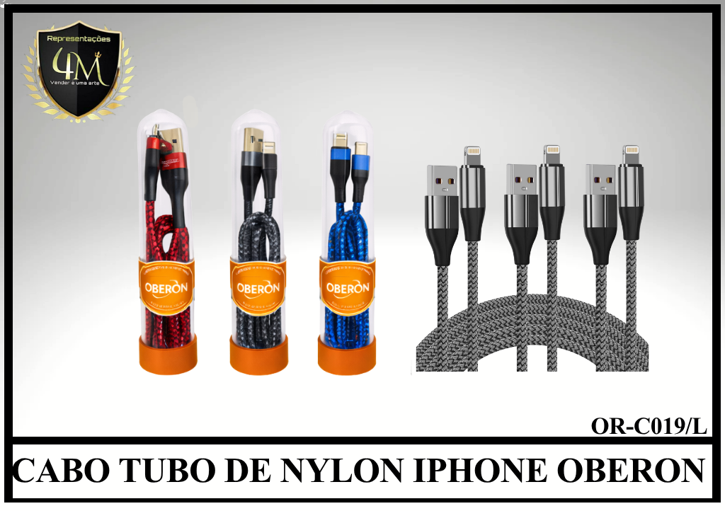 A79 - CABO TUBO DE NYLON IPHONE OBERON OR-C019/L