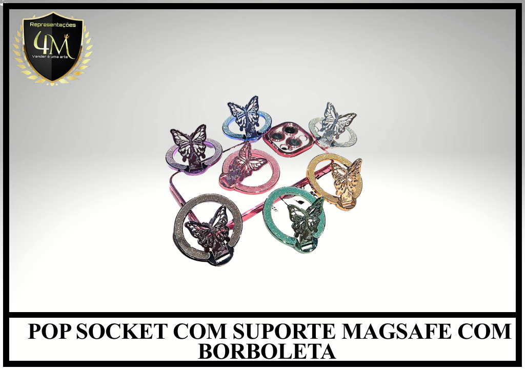 O21 POP SOCKET COM SUPORTE MAGSAFE COM BORBOLETA