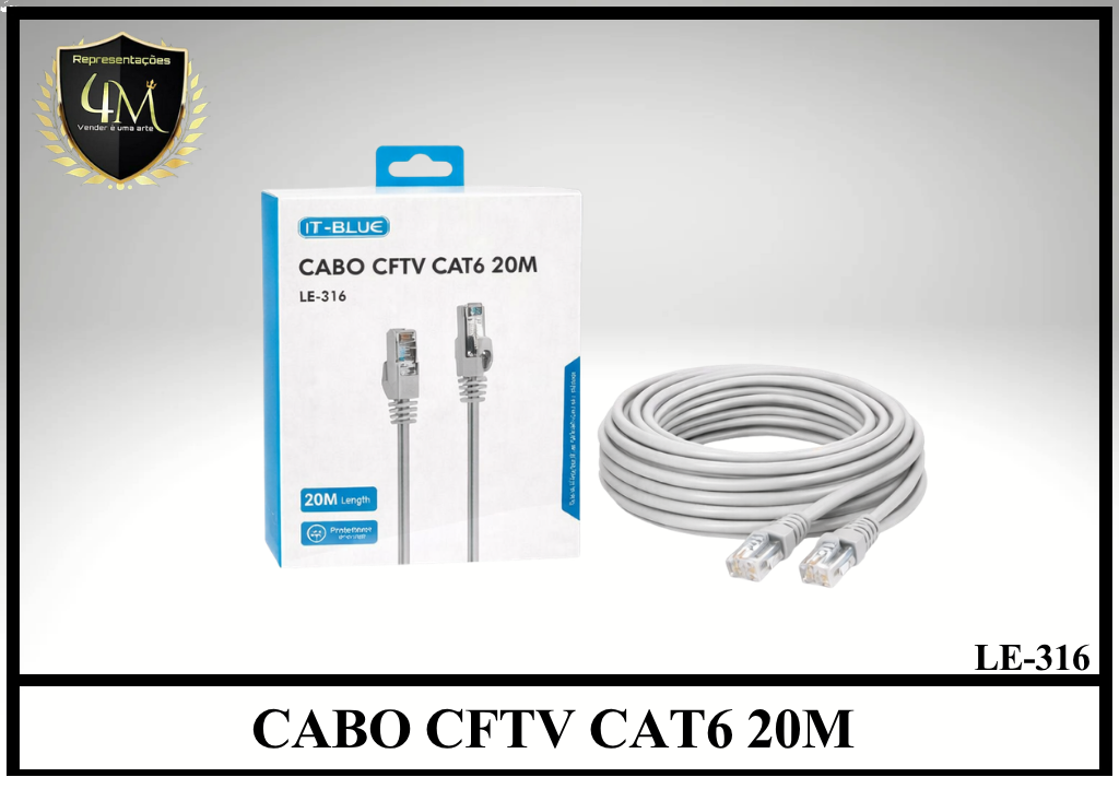 A88 - CABO CFTV CAT6 20M LE-316