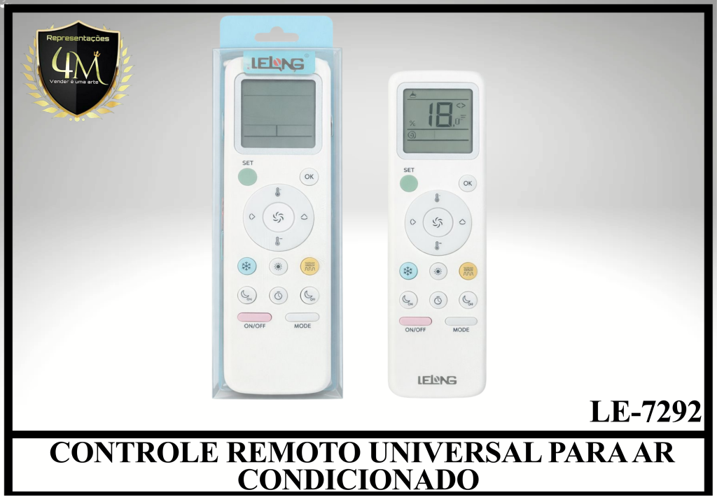 YCRUN 13 CONTROLE REMOTO UNIVERSAL PARA AR CONDICIONADO LE-7292