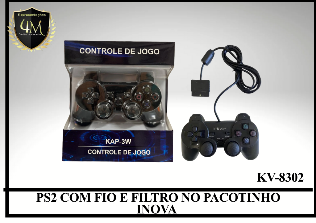CO 04 CONTROLE PS2 COM FIO E FILTRO NO PACOTINHO INOVA KV-8302 / KAP-2Y