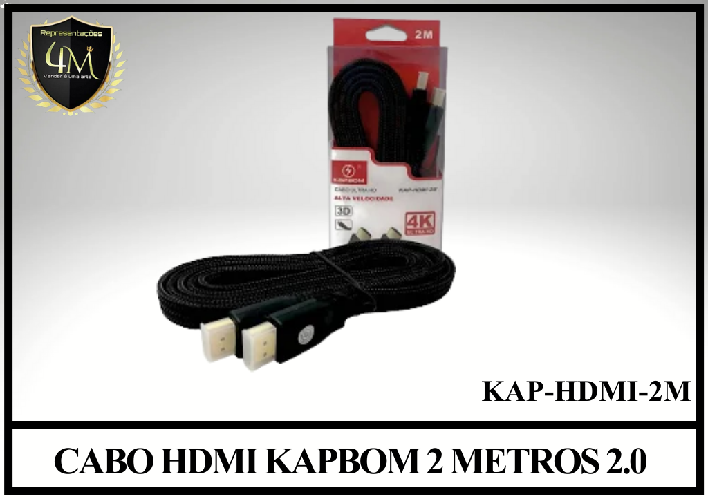 A90 - CABO HDMI KAPBOM 2 METROS 2.0 KAP-HDMI-2M