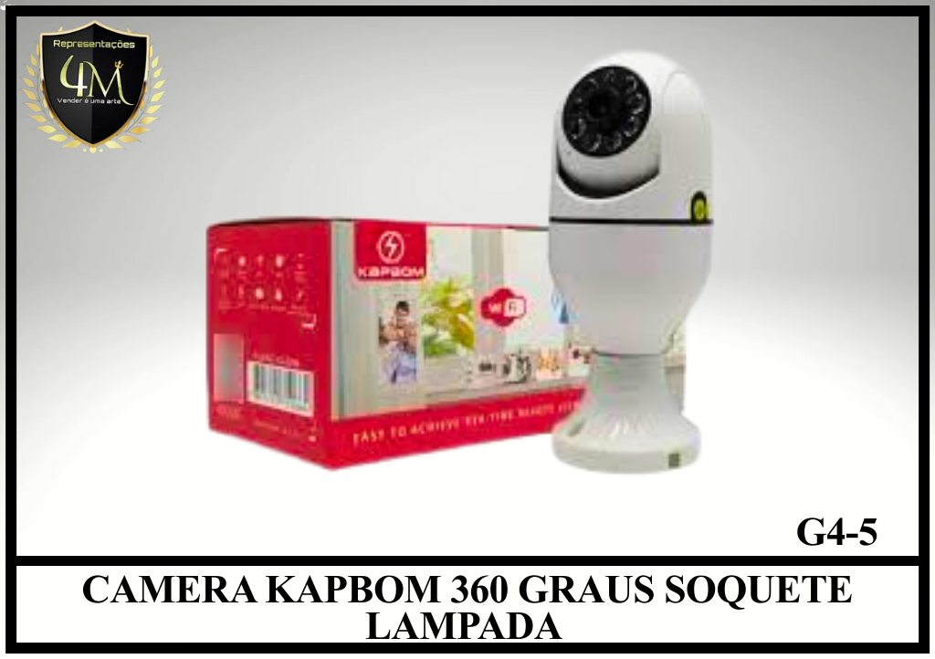 CAM 01 CAMERA KAPBOM 360 GRAUS SOQUETE LAMPADA G4-5