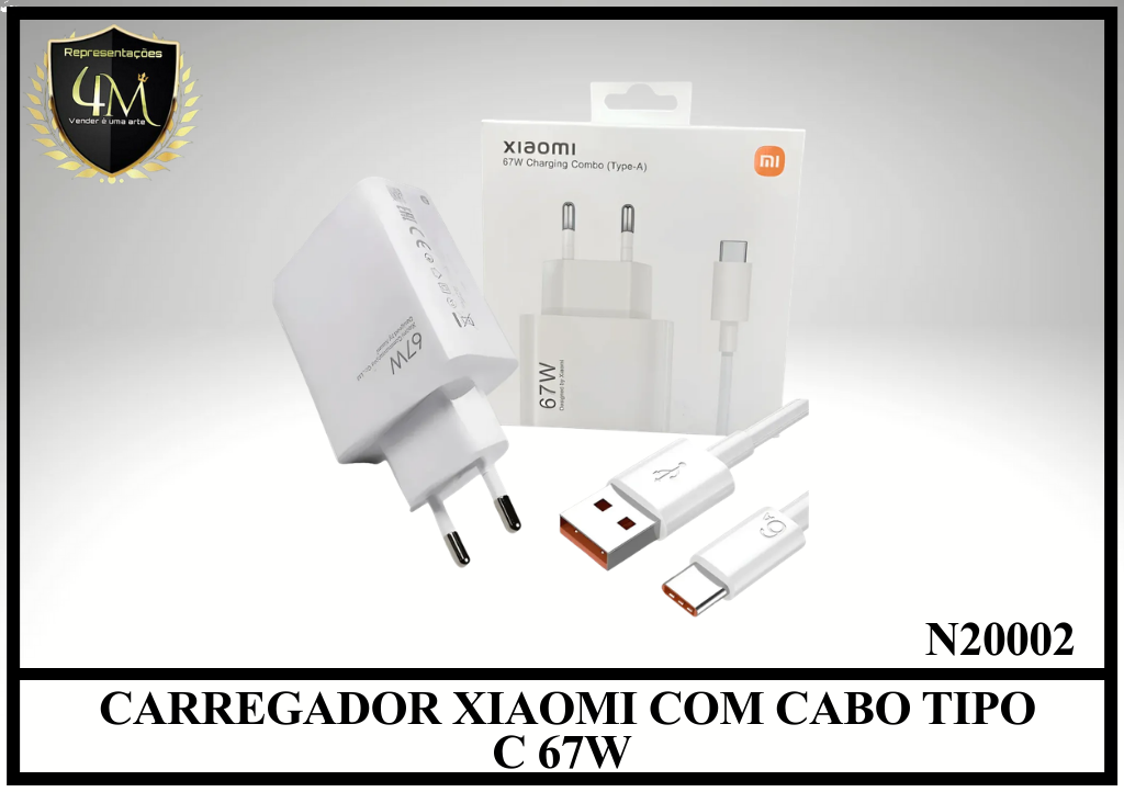 B56 - CARREGADOR XIAOMI COM CABO TIPO C 67W N20002