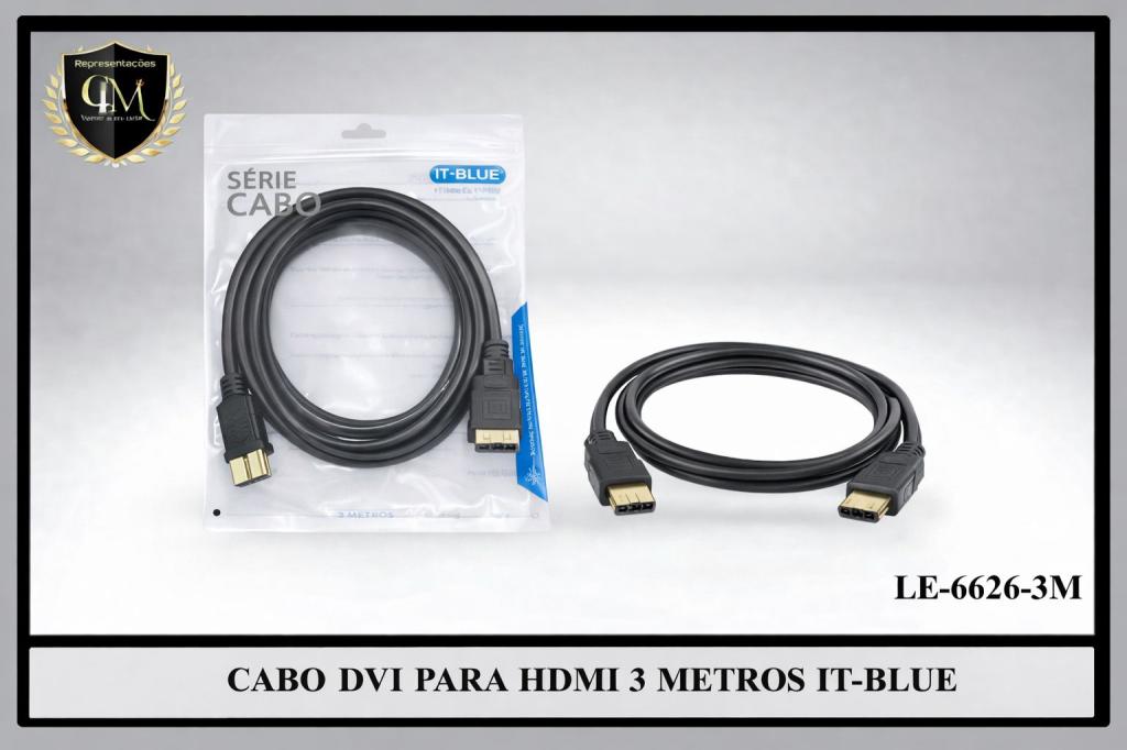 A102 - CABO DVI PARA HDMI 3 METROS IT-BLUE LE-6626-3M LE-6613-3M