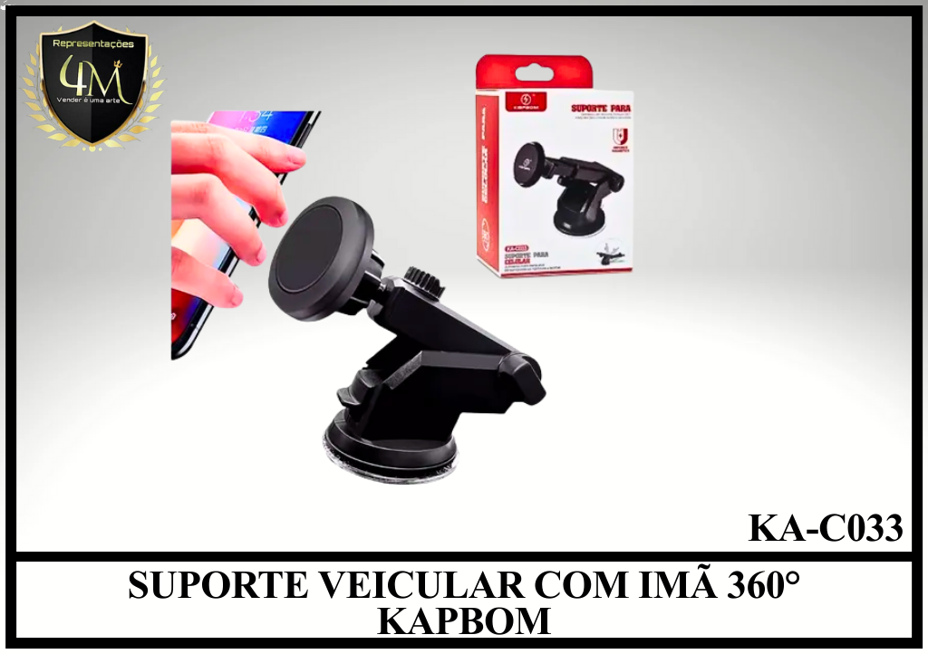 C30 SUPORTE VEICULAR COM IMÃ 360° KAPBOM KA-C033