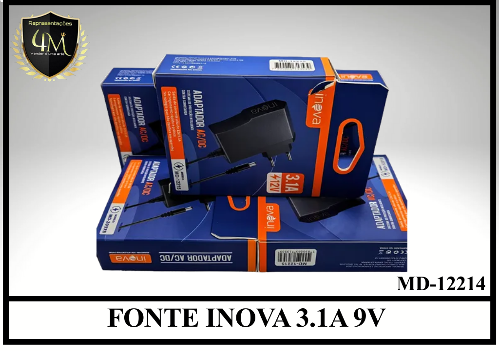 E22 - FONTE INOVA 3.1A 9V MD-12215