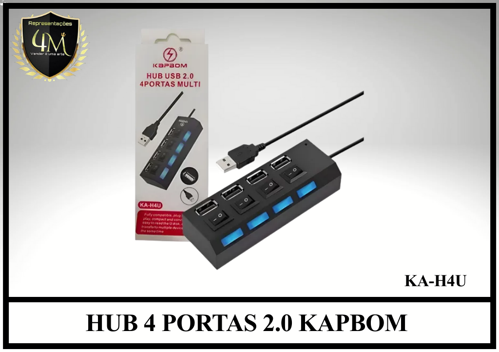 HUB 02 HUB 4 PORTAS 2.0 KAPBOM KA-H4U