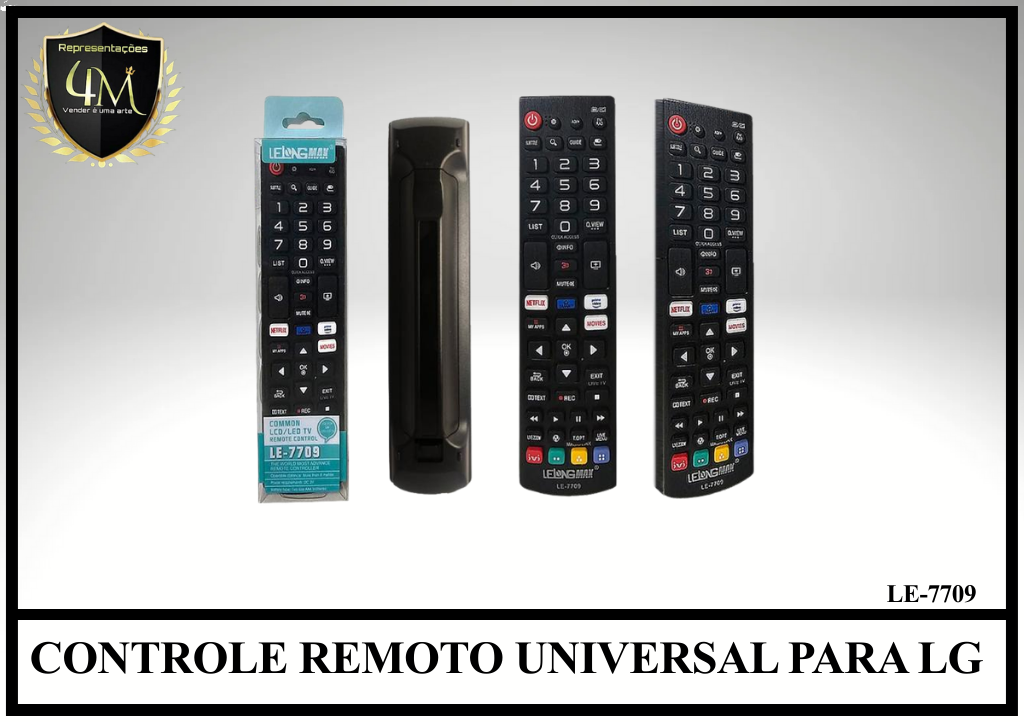 YCRUN 04 CONTROLE REMOTO UNIVERSAL PARA LG LE-7709