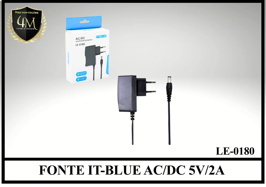 E24 - FONTE IT-BLUE ( IDEAL PARA TV BOX ) AC/DC P4 5V/2A LE-0180 / CAR-20378 / CAR-1181