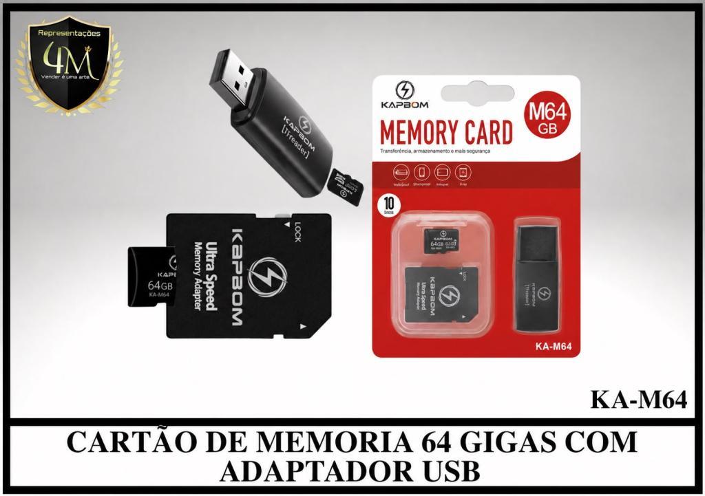 CM 06-1 CARTÃO DE MEMORIA 64 GIGAS COM ADAPTADOR USB KA-M64