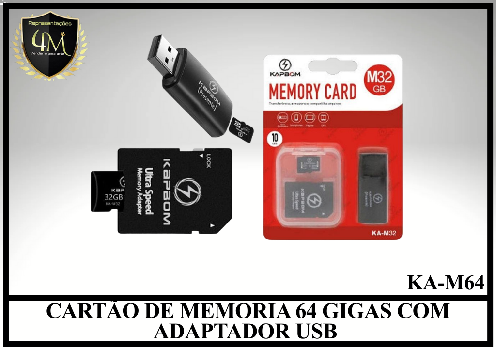 CM 06-1 CARTÃO DE MEMORIA 64 GIGAS COM ADAPTADOR USB KA-M64
