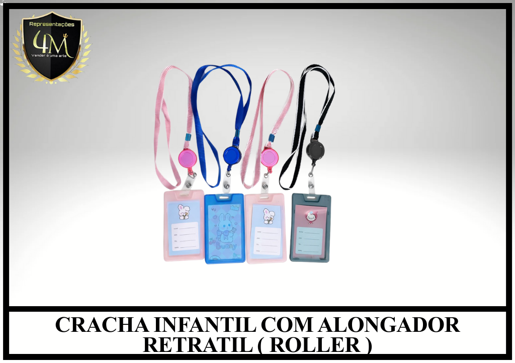 AC 02 - CRACHA INFANTIL COM ALONGADOR RETRATIL ( ROLLER )