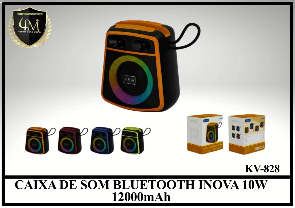 CX 21 CAIXA DE SOM BLUETOOTH INOVA 10W 12000mAh KV-828