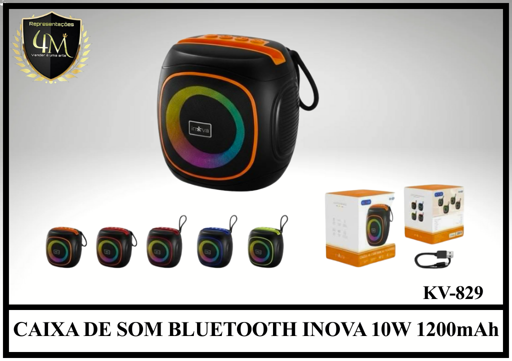 CX 22 CAIXA DE SOM BLUETOOTH INOVA 10W 1200mAh KV-829
