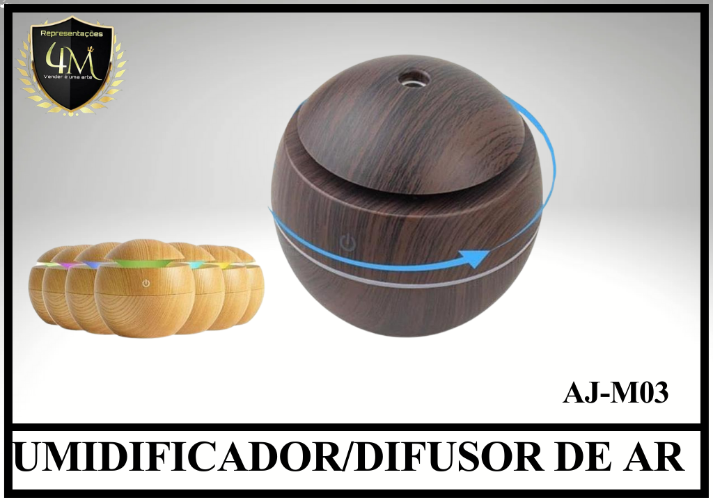 UMI 04 UMIDIFICADOR / DIFUSOR ANJ.GG DE AR USB COM LED 200 ML AJ-M03
