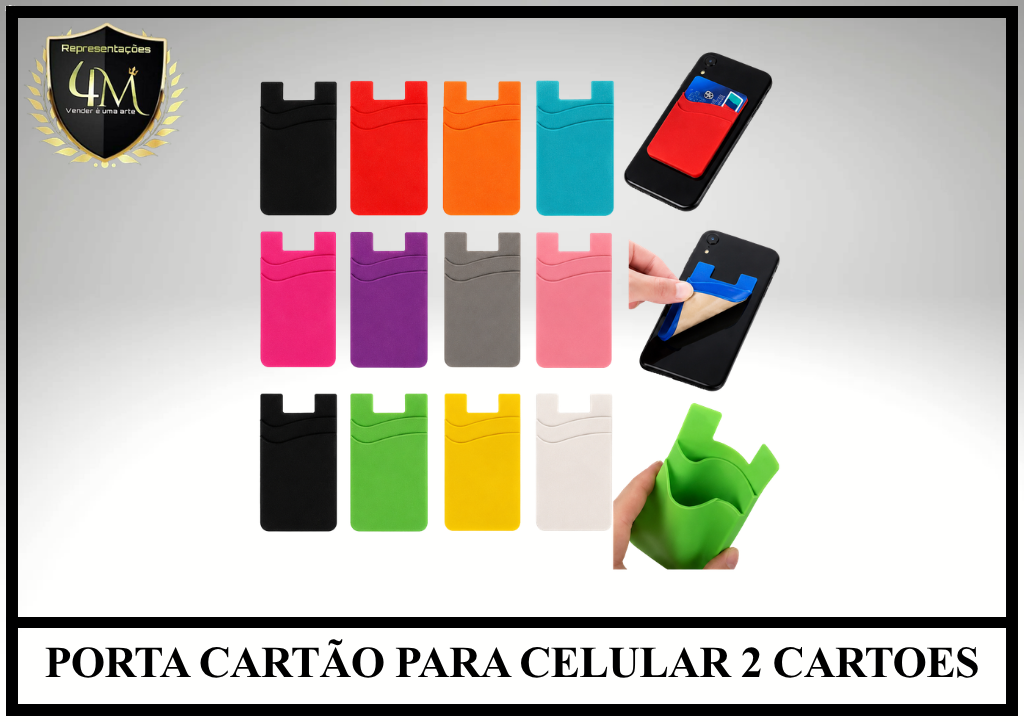 PC 02 PORTA CARTÃO PARA CELULAR 2 CARTOES