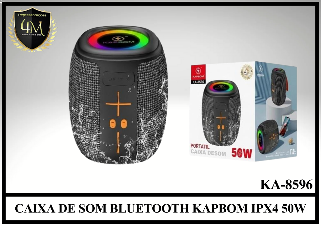 CX 23 CAIXA DE SOM BLUETOOTH KAPBOM IPX4 50W KA-8596