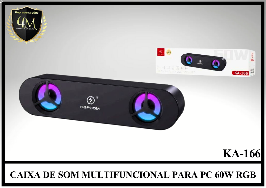CXPC 03 CAIXA DE SOM MULTIFUNCIONAL PARA PC 60W RGB KA-166