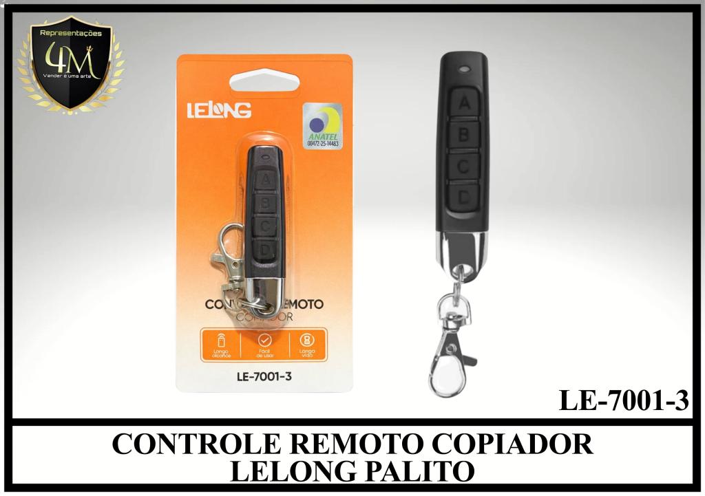 CONT 04 CONTROLE REMOTO COPIADOR LELONG PALITO LE-7001-3