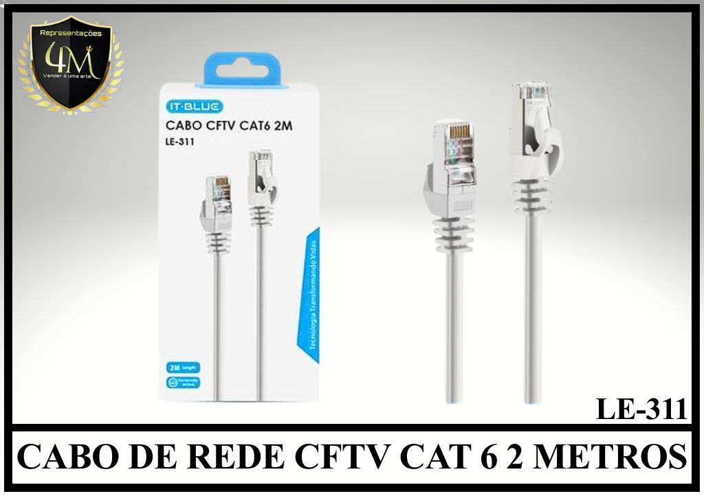 A50-0 - CABO DE REDE CFTV CAT 6 2 METROS LE-311