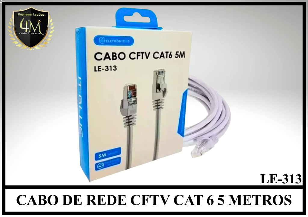 A50-2 - CABO DE REDE CFTV CAT 6 5 METROS LE-313