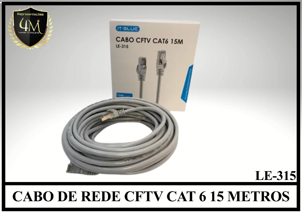 A50-4 - CABO DE REDE CFTV CAT 6 15 METROS LE-315