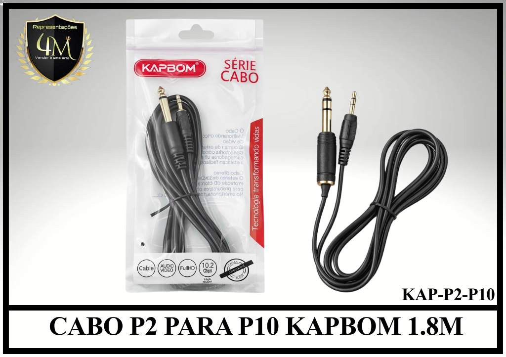 A115 - CABO P2 PARA P10 KAPBOM 1.8M KAP-P2-P10