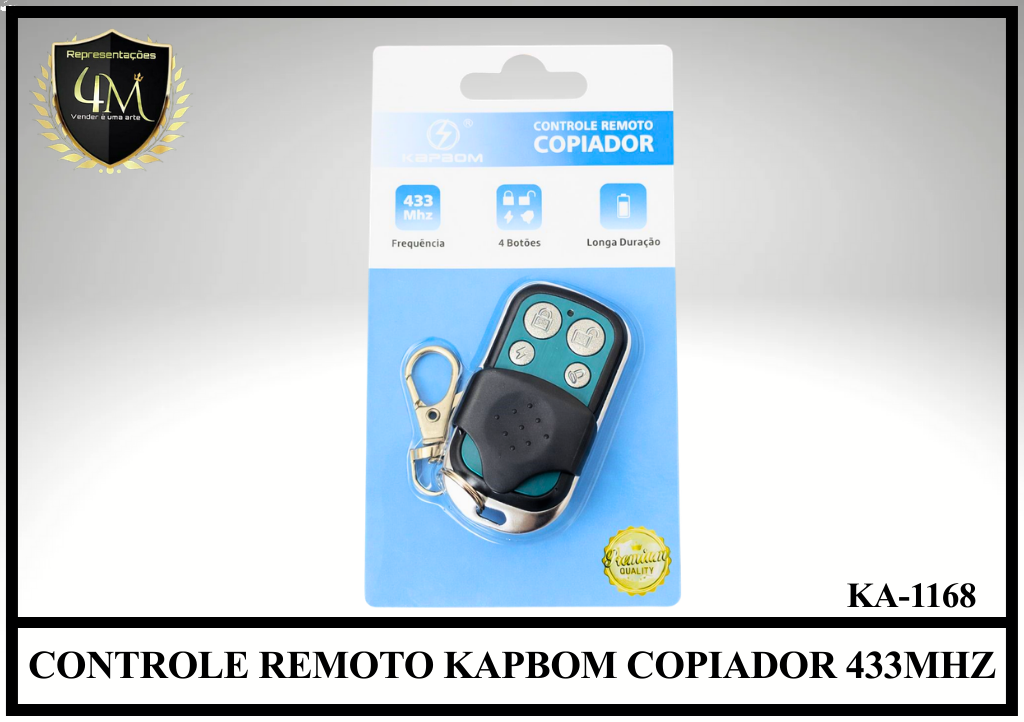 CONT 02 CONTROLE REMOTO KAPBOM COPIADOR 433MHZ KA-1168