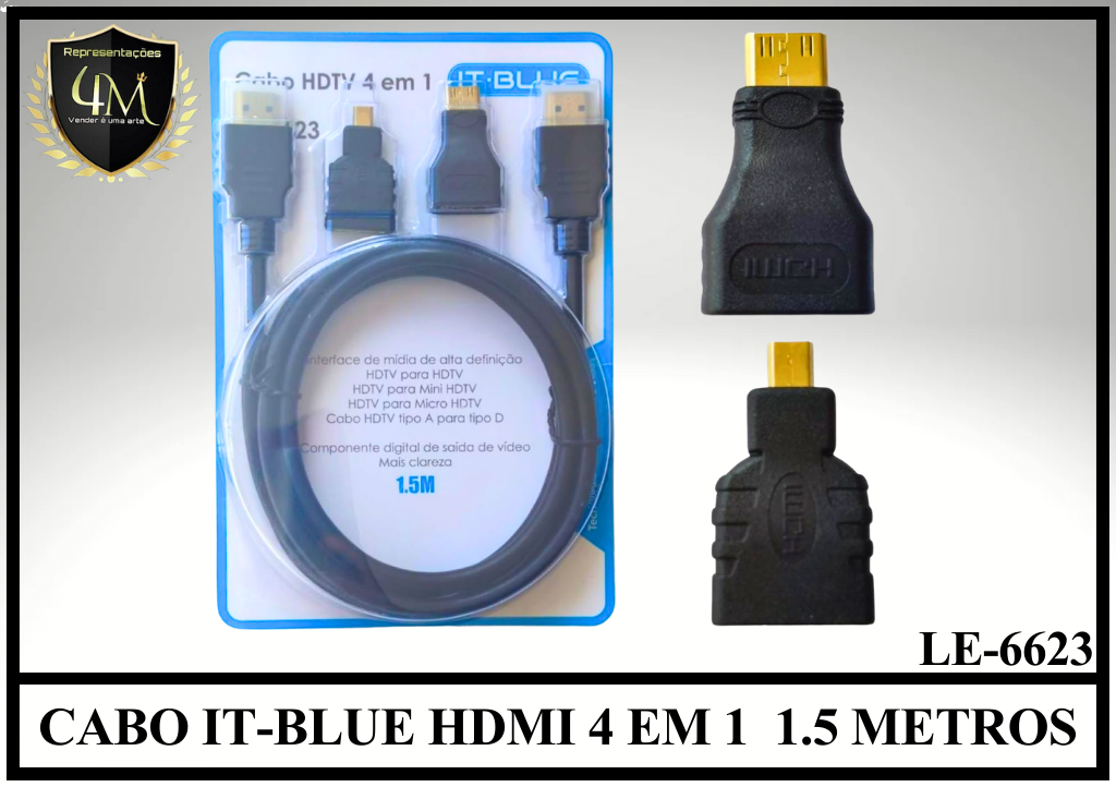 A116 - CABO IT-BLUE HDMI 4 EM 1  1.5 METROS LE-6623